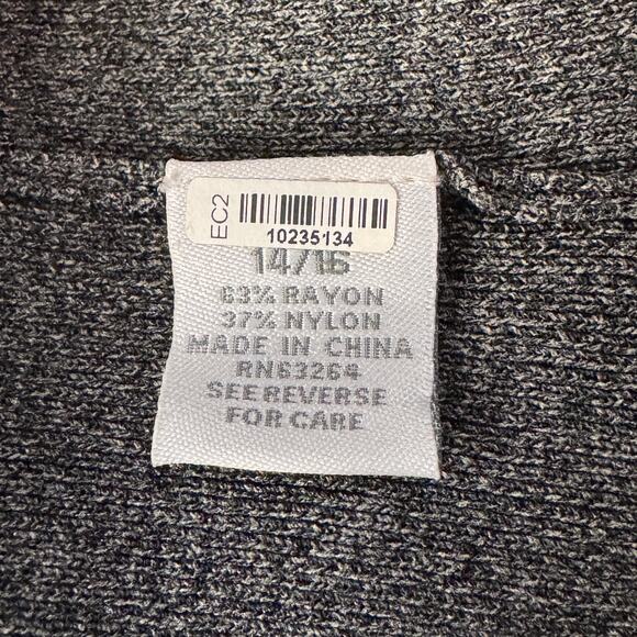 Dressbarn 14/16 Sweater Tank Top Stretch Side Slits Marled Square Neck Gray Pink - Picture 6 of 8